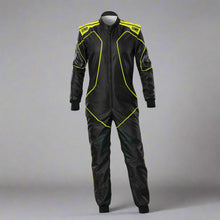 Load image into Gallery viewer, OMP KS-3X 'ART2' Kart Suit BLACK / FLURO YELLOW - Youth to Adult (Sizes 42-62)
