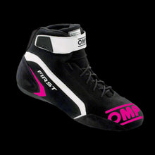 Load image into Gallery viewer, OMP 'FIRST' Circuit Racing Boots (Anthracite / Fluro Yellow) FIA 8856-2018