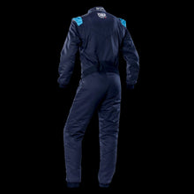 Load image into Gallery viewer, OMP FIRST-S Circuit Race Suit - Blue Navy/Cyan (Sizes 44-64) FIA 8856-2018