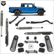 Load image into Gallery viewer, FULLY FITTED JT GLADIATOR SUPERKIT: Teraflex 2.5" Performance Coil / Spacer Lift, FALCON SP2 2.1 Shocks, Arms, HD Track Bar