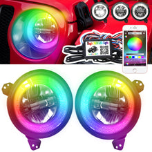 Load image into Gallery viewer, Headlights "9" RGB 'DIAMOND' for Wrangler JL / JLU with DRL (App Controlled) A+ LED