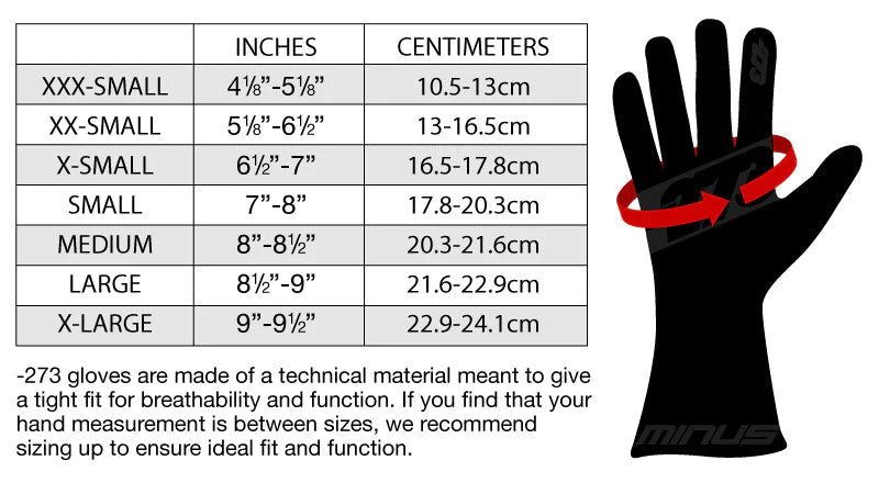 MINUS -273 Karting GLOVES SIZE: 3XS (CHOICE)