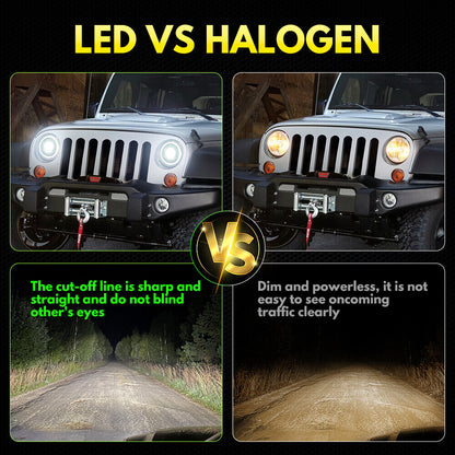 LED Headlights 'Dragons Eye'' for Wrangler JL with DRL (pair with JL Adaptors) A+ 'OSRAM' LED