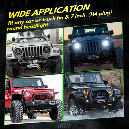 LED Headlights 'Dragons Eye'' for Wrangler JL with DRL (pair with JL Adaptors) A+ 'OSRAM' LED
