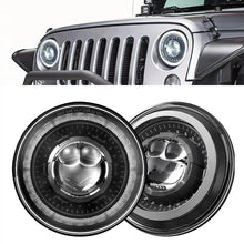Load image into Gallery viewer, LED Headlights 'Dragons Eye' with DRL for Wrangler JK JKU TJ (pair) A+ 'OSRAM' LED
