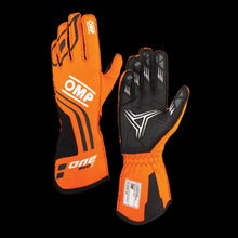 Load image into Gallery viewer, OMP 'ONE EVO-X' Circuit Racing Gloves - NAVY BLUE/CYAN (FIA 8856-2018)
