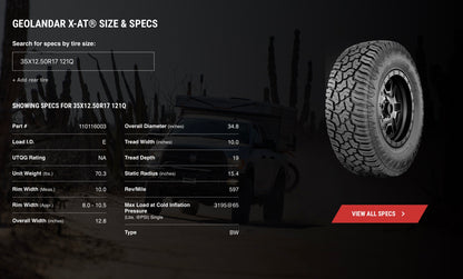 Yokohama Geolandar X-AT G016 35" All Terrain 35/12.5/R17 (for 17" Rim) (set of 5)