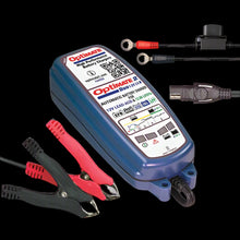 Load image into Gallery viewer, Optimate 2 battery charger with clamps on a gray background
