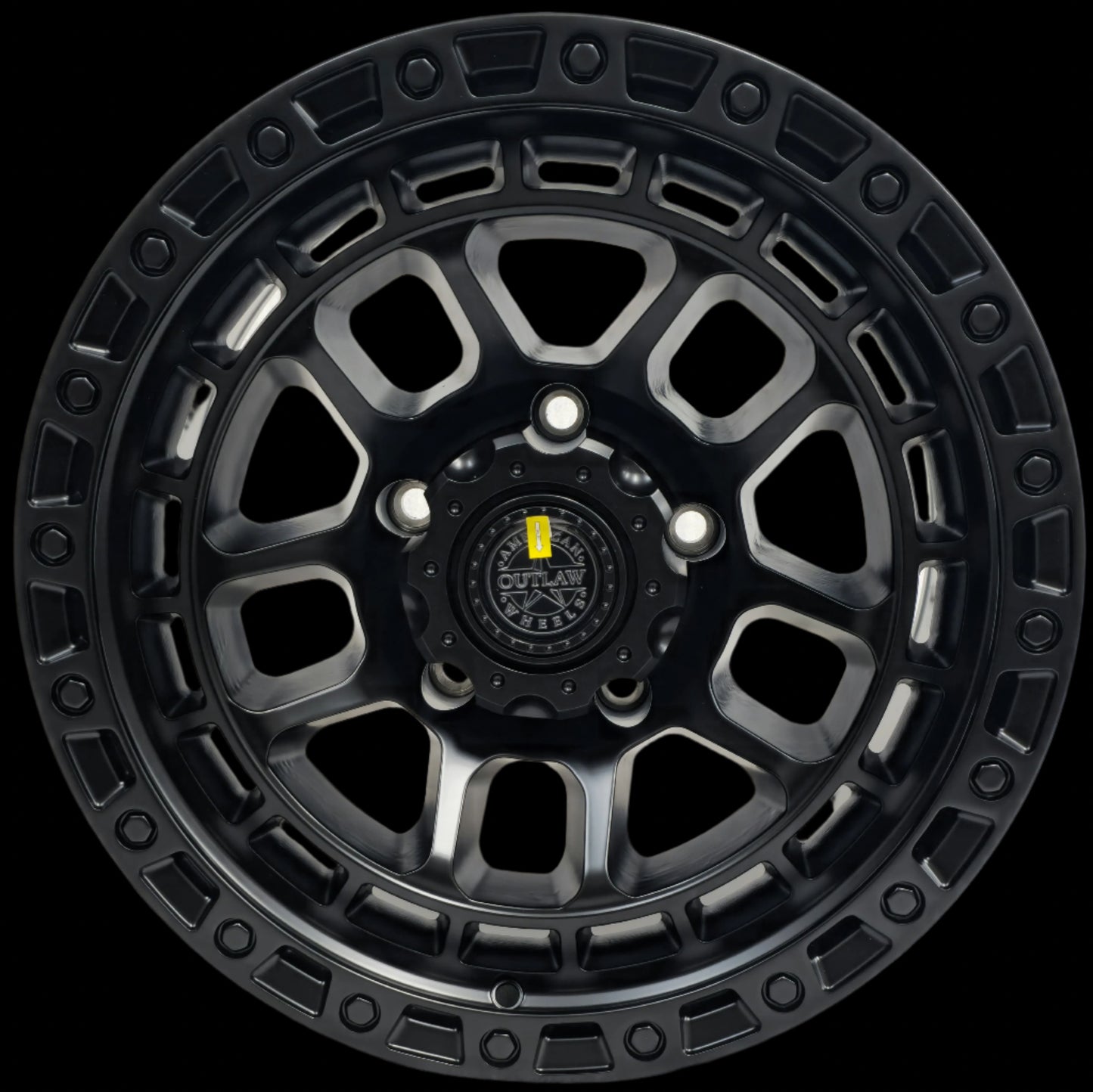 (Set of 5) AMERICAN OUTLAW 'GIBB' 17" 9J - for Landcruiser 5x150 (-12) Matt Black Rims