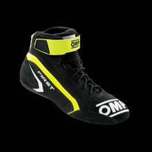 Load image into Gallery viewer, OMP 'FIRST' Circuit Racing Boots (Anthracite / Fluro Yellow) FIA 8856-2018
