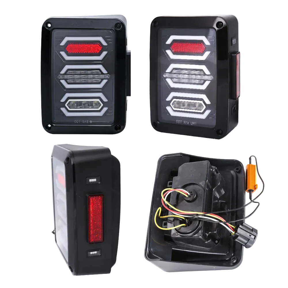 TAIL LIGHTS - HEX LED replacement for Wrangler JK JKU (pair)