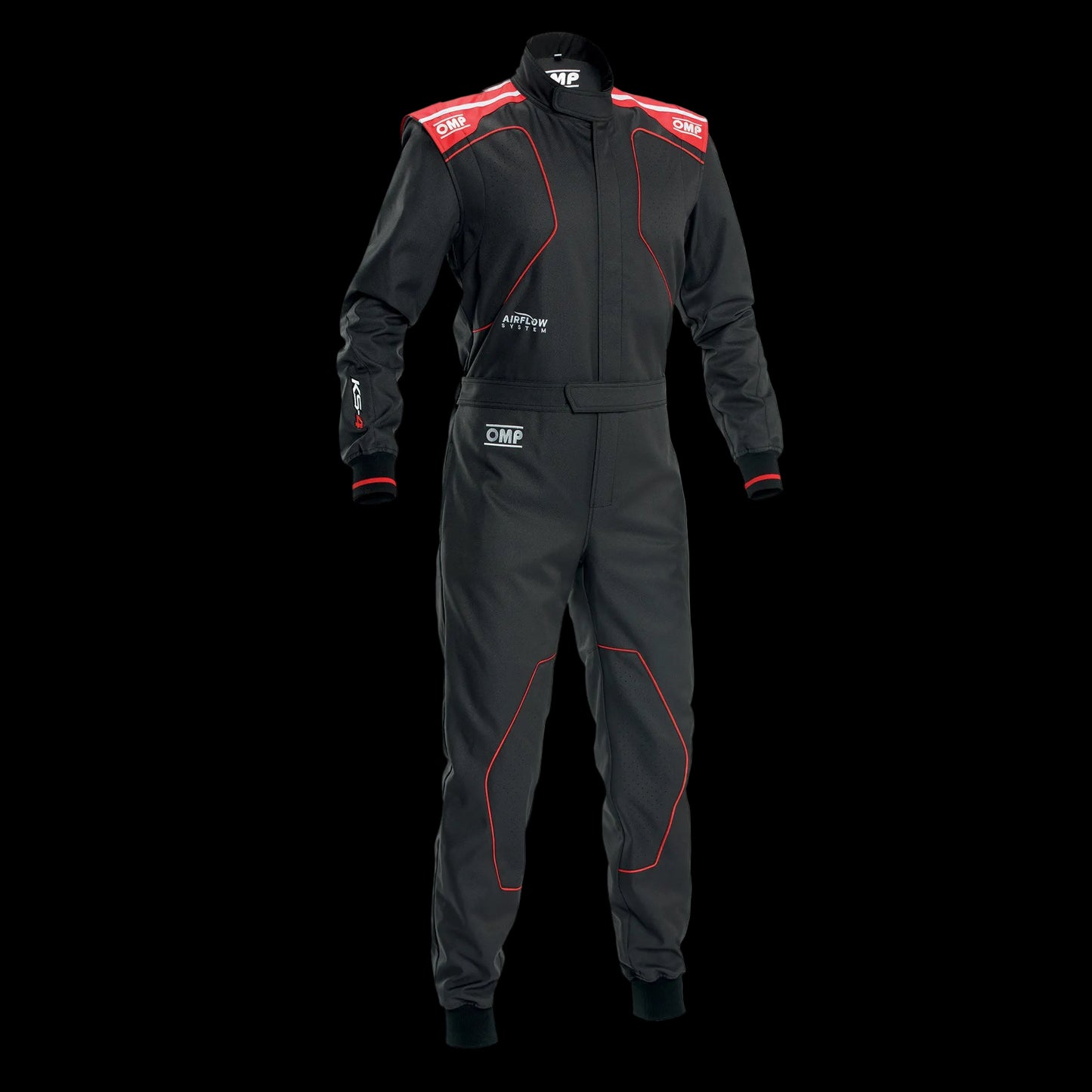 OMP KS-4 Kart Suit 2026 BLACK/ RED - Youth to Adult (Sizes S-XXL)