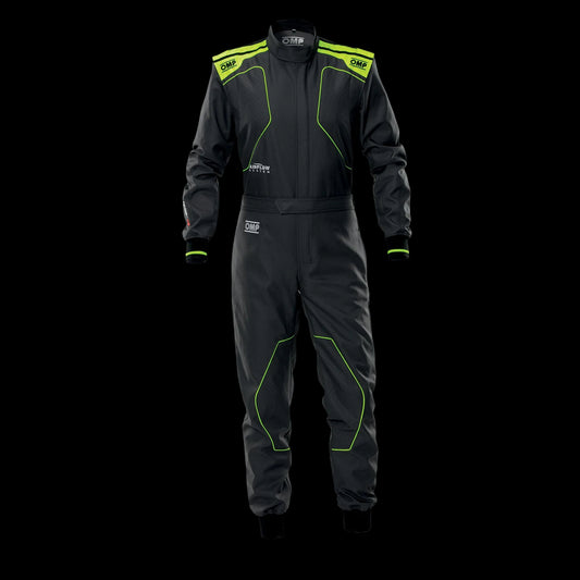 OMP KS-4 Kart Suit 2026 ANTHRACITE/ FLURO YELLOW - KIDS (Sizes 120-160)