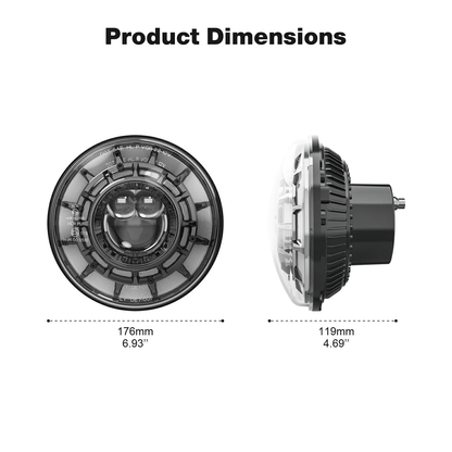 LED Headlights 'GALAXY' with DRL for Wrangler JL (pair with JL Adaptors) A+ 'PHILIPS' LED