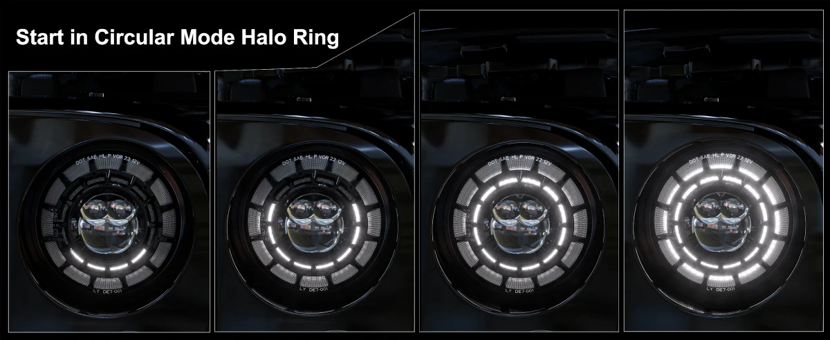 LED Headlights 'GALAXY' with DRL for Wrangler JL (pair with JL Adaptors) A+ 'PHILIPS' LED