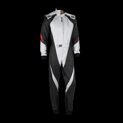 OMP KS-3X Kart Suit GREY/ BLACK - KIDS (Sizes 120-160)