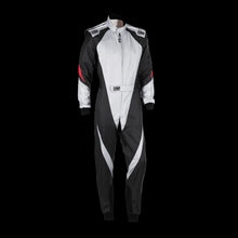 Load image into Gallery viewer, OMP KS-3X Kart Suit GREY/ BLACK - YOUTH (Sizes 120-160)
