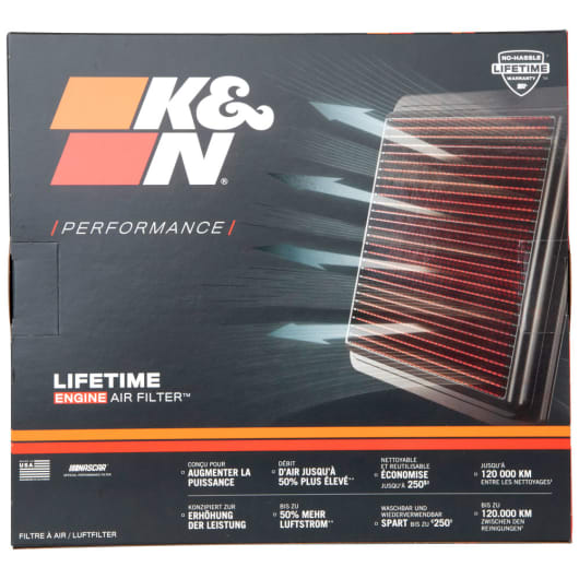 K&N REPLACEMENT AIR FILTER for JEEP Wrangler JK 2007-2018 Petrol 3.6L/3.8L (33-2364)
