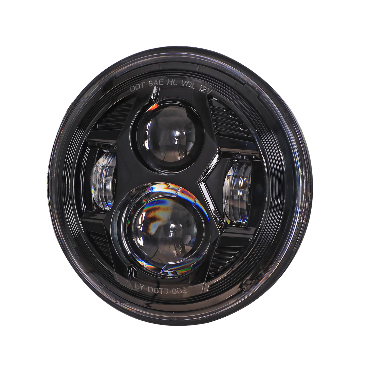 Headlights 'BLACKED OUT' Avenger LED for Wrangler JK JKU TJ (pair)