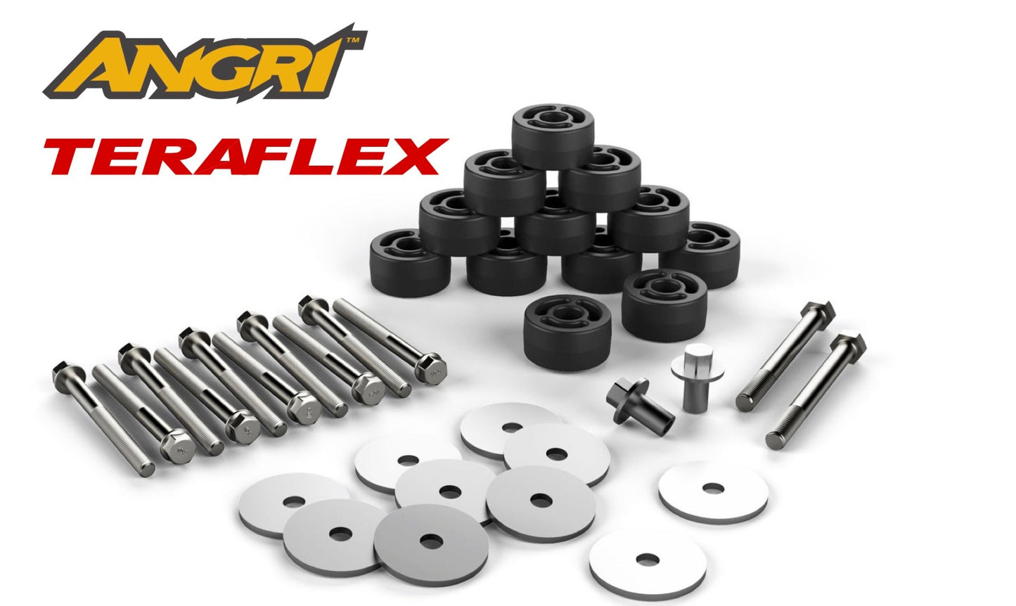FULLY FITTED: 1.25" Teraflex Body LIFT for Wrangler JK JKU