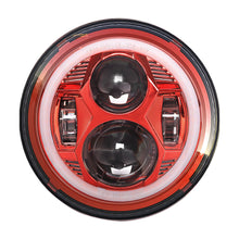 Load image into Gallery viewer, Headlights 'RED Avenger' LED DRL Halo for Wrangler JK JKU TJ (pair)
