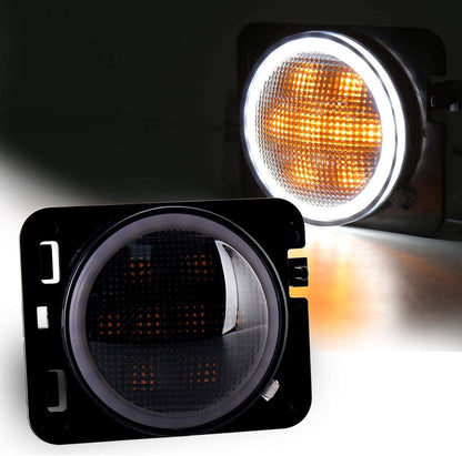 INDICATORS LED - Standard Fenders 'Flush Mount' with HALO DRL for Wrangler JK JKU (pair)