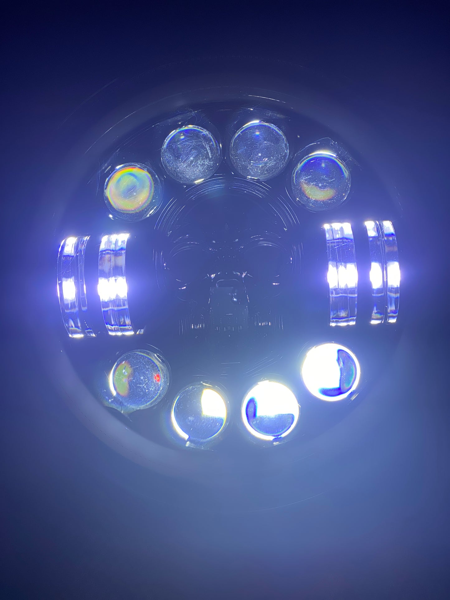 Headlights COLOURED SKULL LED DRL Halo for Wrangler JK / JKU / TJ (pair)