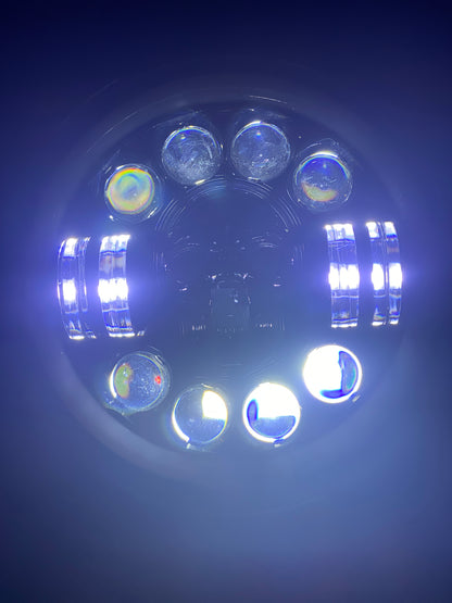 Headlights COLOURED SKULL LED DRL Halo for Wrangler JK / JKU / TJ (pair)