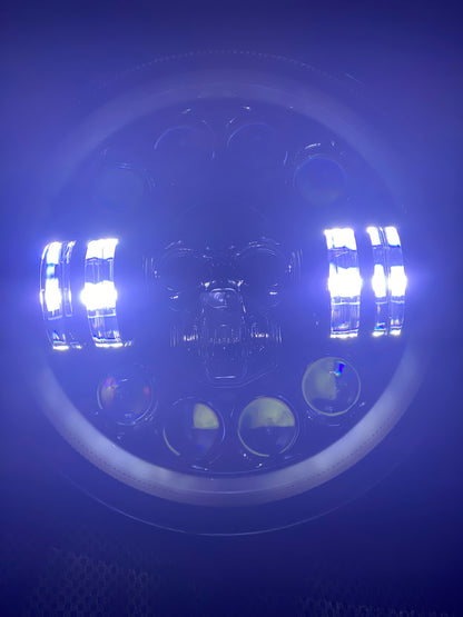 Headlights COLOURED SKULL LED DRL Halo for Wrangler JK / JKU / TJ (pair)