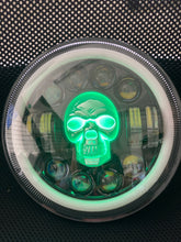 Load image into Gallery viewer, Headlights COLOURED SKULL LED DRL Halo for Wrangler JK / JKU / TJ (pair)
