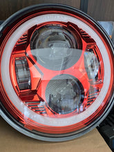Load image into Gallery viewer, Headlights 'RED Avenger' LED DRL Halo for Wrangler JK JKU TJ (pair)
