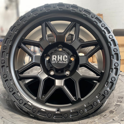 RHC 'SNARE' Rims 17" - Satin Black (set of 5 for Jeep 5x127 17/9 -12 offset)