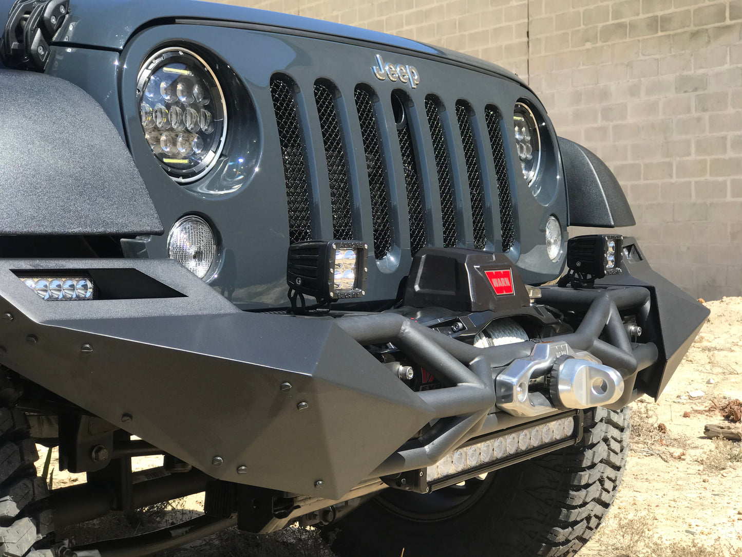 Topfire Fragment II Stainless Steel Front Bumper (Long) for Wrangler JK JKU