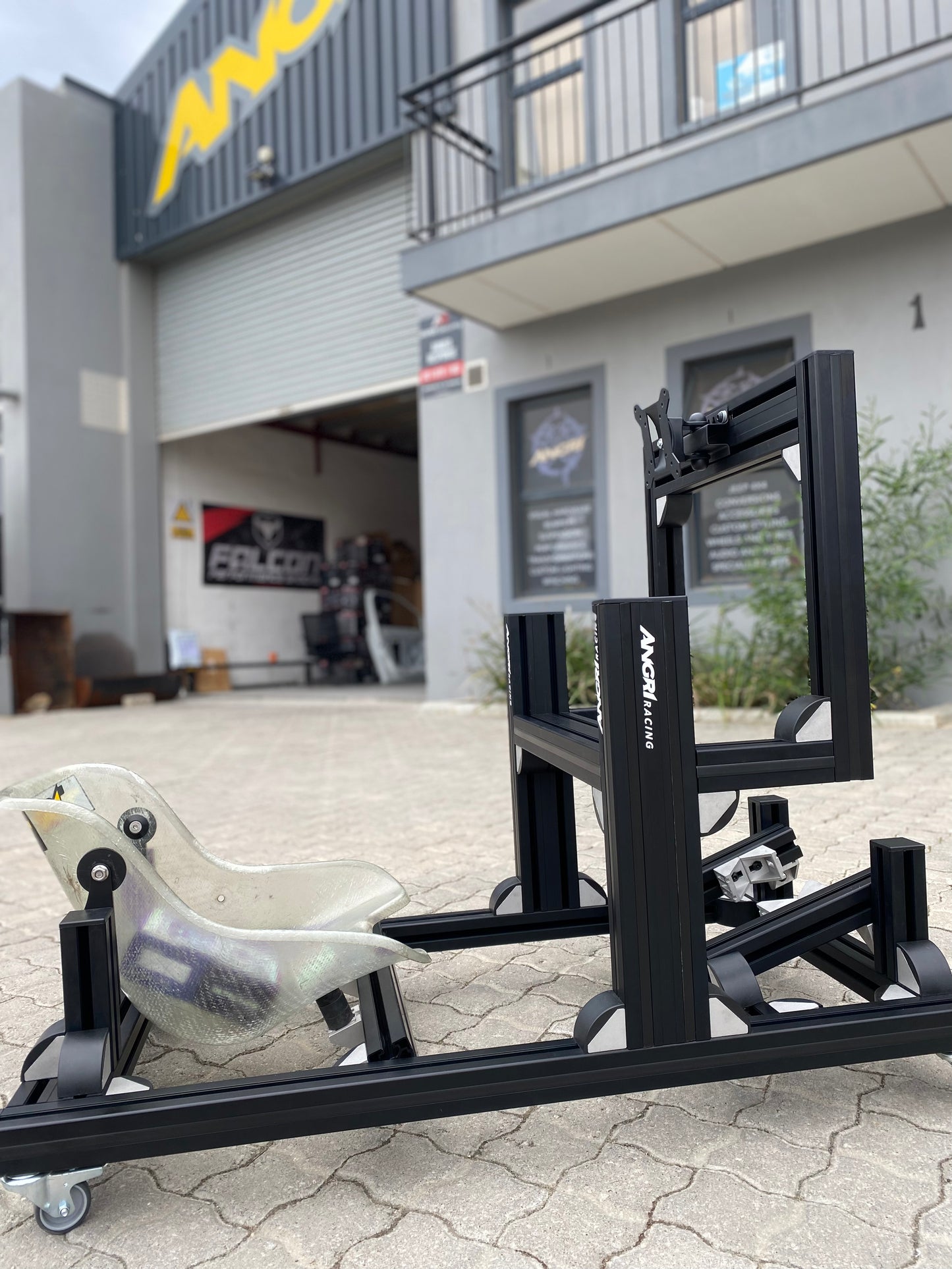 KARTPRO 'Black Series' KARTING SIM RIG (MINI Kart) with Integrated Screen Mount System