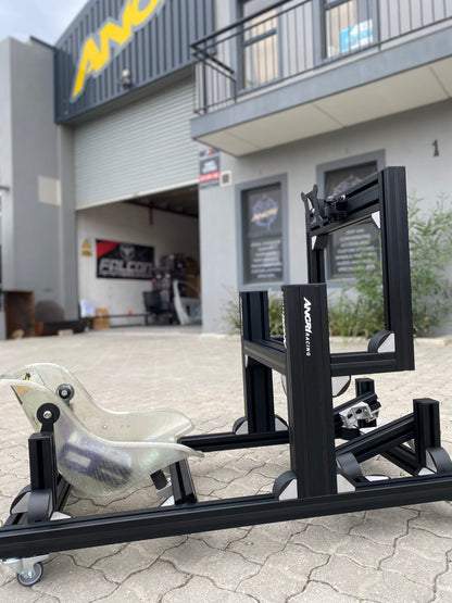 KARTPRO 'Black Series' KARTING SIM RIG (MINI Kart) with Integrated Screen Mount System