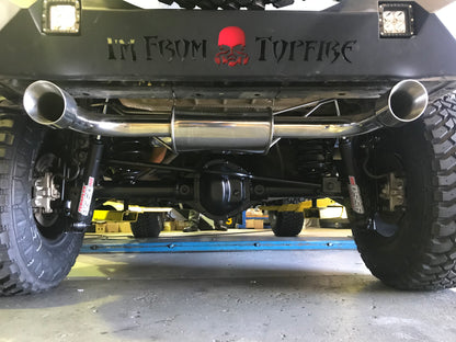 Free-Flow Stainless Steel Dual Pipe Exhaust for Wrangler JK JKU (FULLY FITTED - CAPE TOWN ONLY)