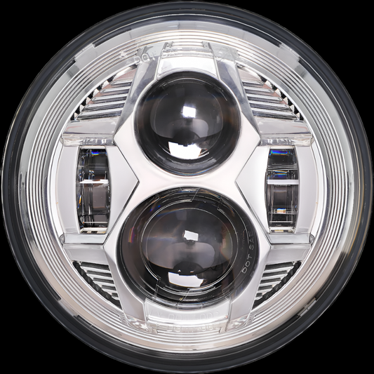 Headlights 'CHROME' Avenger LED for Wrangler JK JKU TJ (pair)