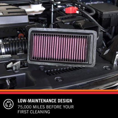K&N REPLACEMENT AIR FILTER for JEEP Wrangler JK 2007-2018 Diesel 2.8 CRD (33-5023)