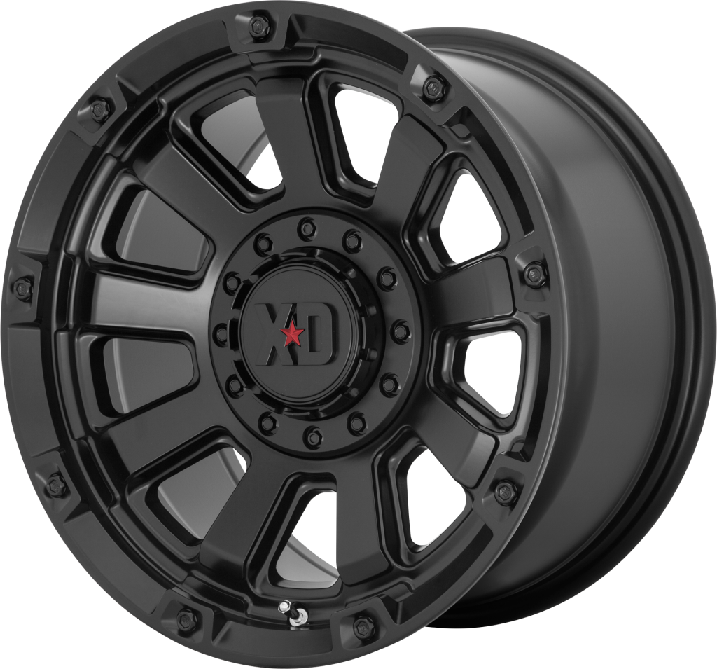 XD852 GAUNTLET rims - 17" Satin Black (set of 5 Jeep 5x127 5x139.7 -0 offset)