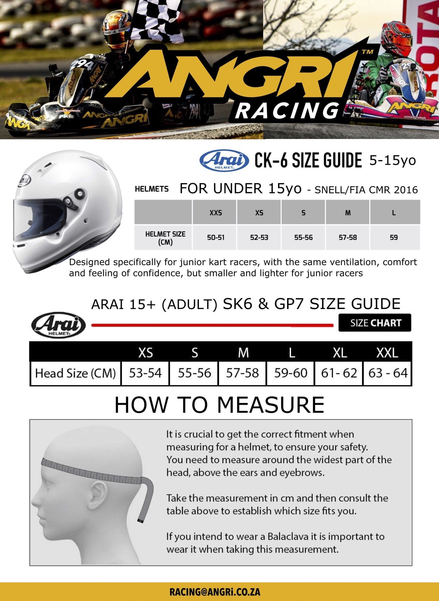 ARAI CK-6 Junior Karting Helmet SNELL/FIA CMR (CK6 for Juniors U15)