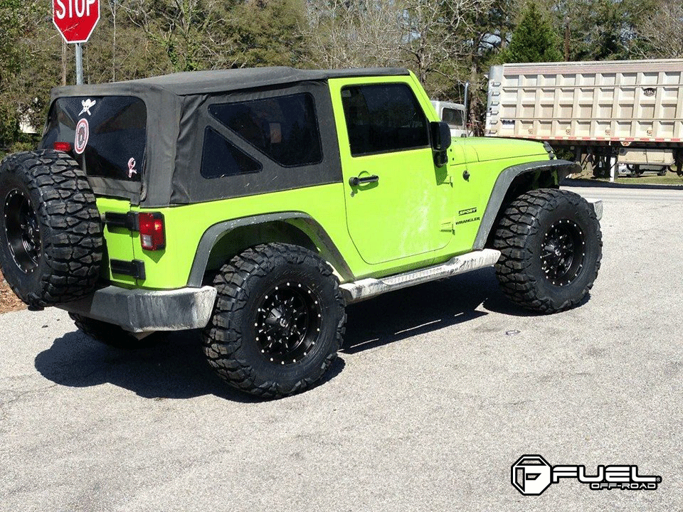 FUEL OFFROAD 'Krank' 17" D517 - Matte Black Milled 17" 9J Rims -12 (set of 5 Jeep 5x127 and 5x114)