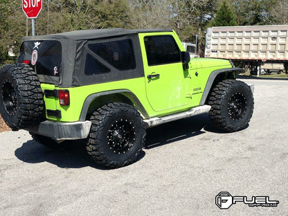FUEL OFFROAD 'Krank' 17" D517 - Matte Black Milled 17" 9J Rims -12 (set of 5 Jeep 5x127 and 5x114)