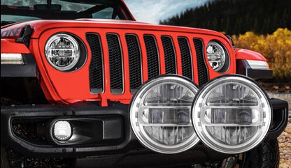 LED Headlights 'KONG' for Wrangler JL with DRL (pair with JL Adaptors) A+ 'Philips' LED