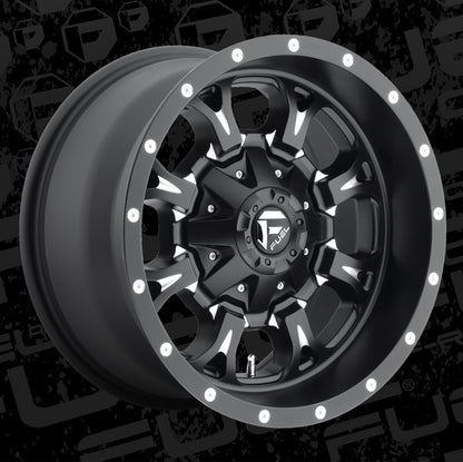 FUEL OFFROAD 'Krank' 17" D517 - Matte Black Milled 17" 9J Rims -12 (set of 5 Jeep 5x127 and 5x114)