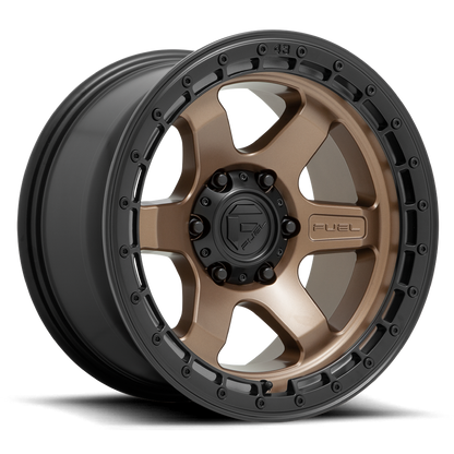 FUEL OFFROAD 'BLOCK' 17" D751 - Matte Bronze with Black Rim 17/9 Rims (set of 5 Jeep 5x127 -12)