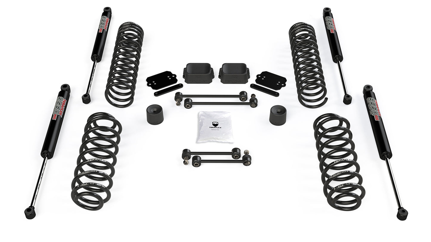 FULLY FITTED: Teraflex 2.5" Coil Lift System and 9550 Shocks for Wrangler JL 2DR / JLU 4DR (2019+)