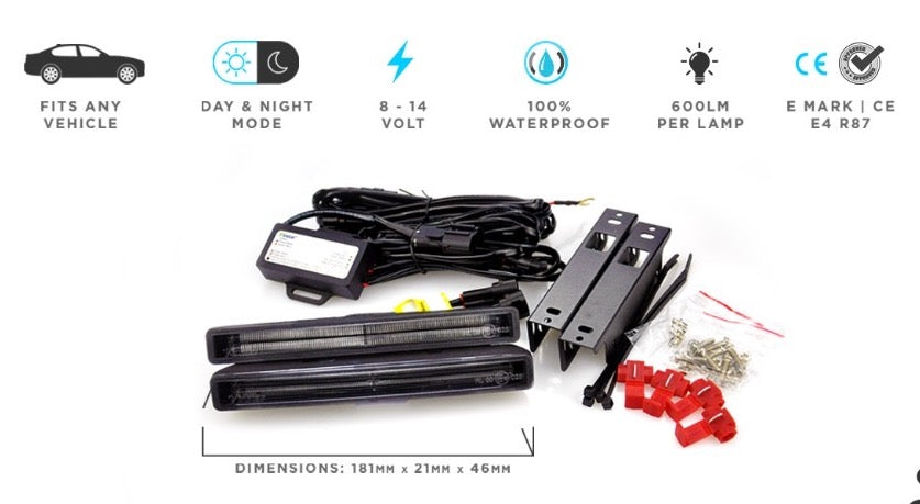 Daytime Running Lights - LED DRLs ('In-Grill') for Wrangler JK / JKU / Other (Pair)