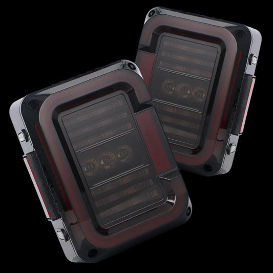 TAIL LIGHTS - CEE 'C' SMOKE LED replacement for Wrangler JK JKU (pair)